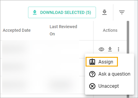 Assign an accepted vulnerability